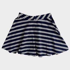 SO Juniors Medium Navy Blue Stripe Skater Skirt